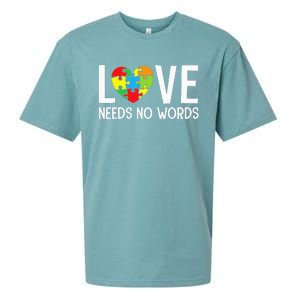 Autism Awareness Teacher Love Needs No Word Special Ed Sueded Cloud Jersey T-Shirt