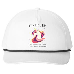 Aunticorn Aunt Unicorn More Awesome Auntie Cool Gift Snapback Five-Panel Rope Hat