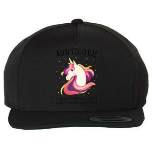 Aunticorn Aunt Unicorn More Awesome Auntie Cool Gift Wool Snapback Cap