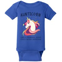 Aunticorn Aunt Unicorn More Awesome Auntie Cool Gift Baby Bodysuit