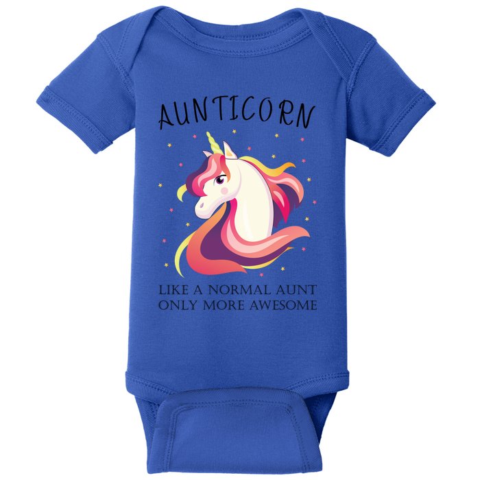 Aunticorn Aunt Unicorn More Awesome Auntie Cool Gift Baby Bodysuit