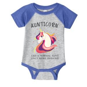 Aunticorn Aunt Unicorn More Awesome Auntie Cool Gift Infant Baby Jersey Bodysuit