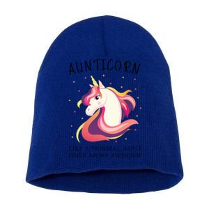 Aunticorn Aunt Unicorn More Awesome Auntie Cool Gift Short Acrylic Beanie