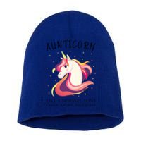 Aunticorn Aunt Unicorn More Awesome Auntie Cool Gift Short Acrylic Beanie