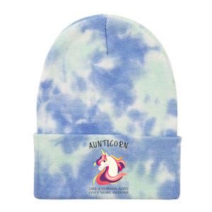 Aunticorn Aunt Unicorn More Awesome Auntie Cool Gift Tie Dye 12in Knit Beanie