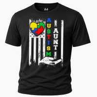Autism Aunt US Flag Cooling Performance Crew T-Shirt