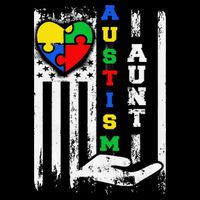 Autism Aunt US Flag Button
