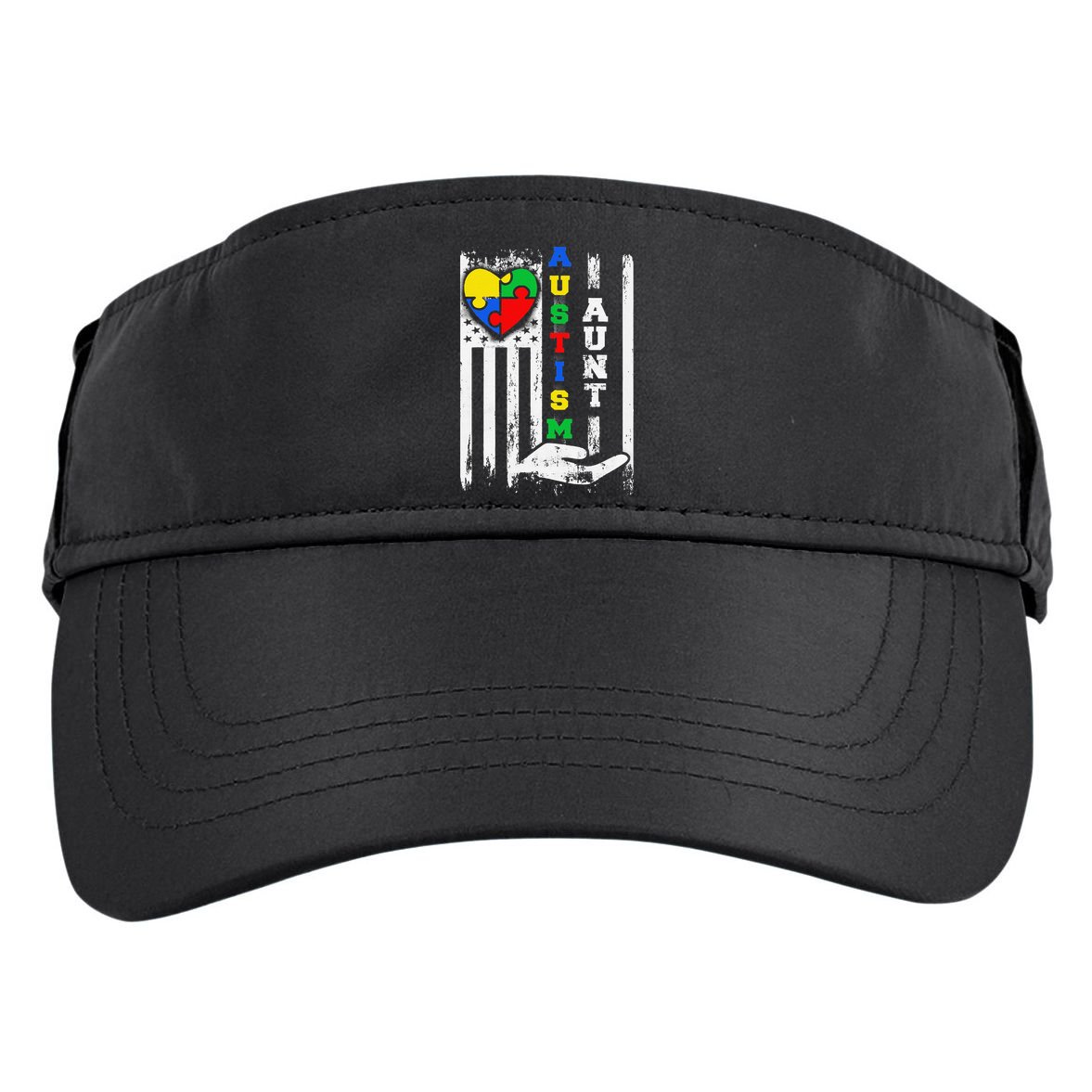 Autism Aunt US Flag Adult Drive Performance Visor