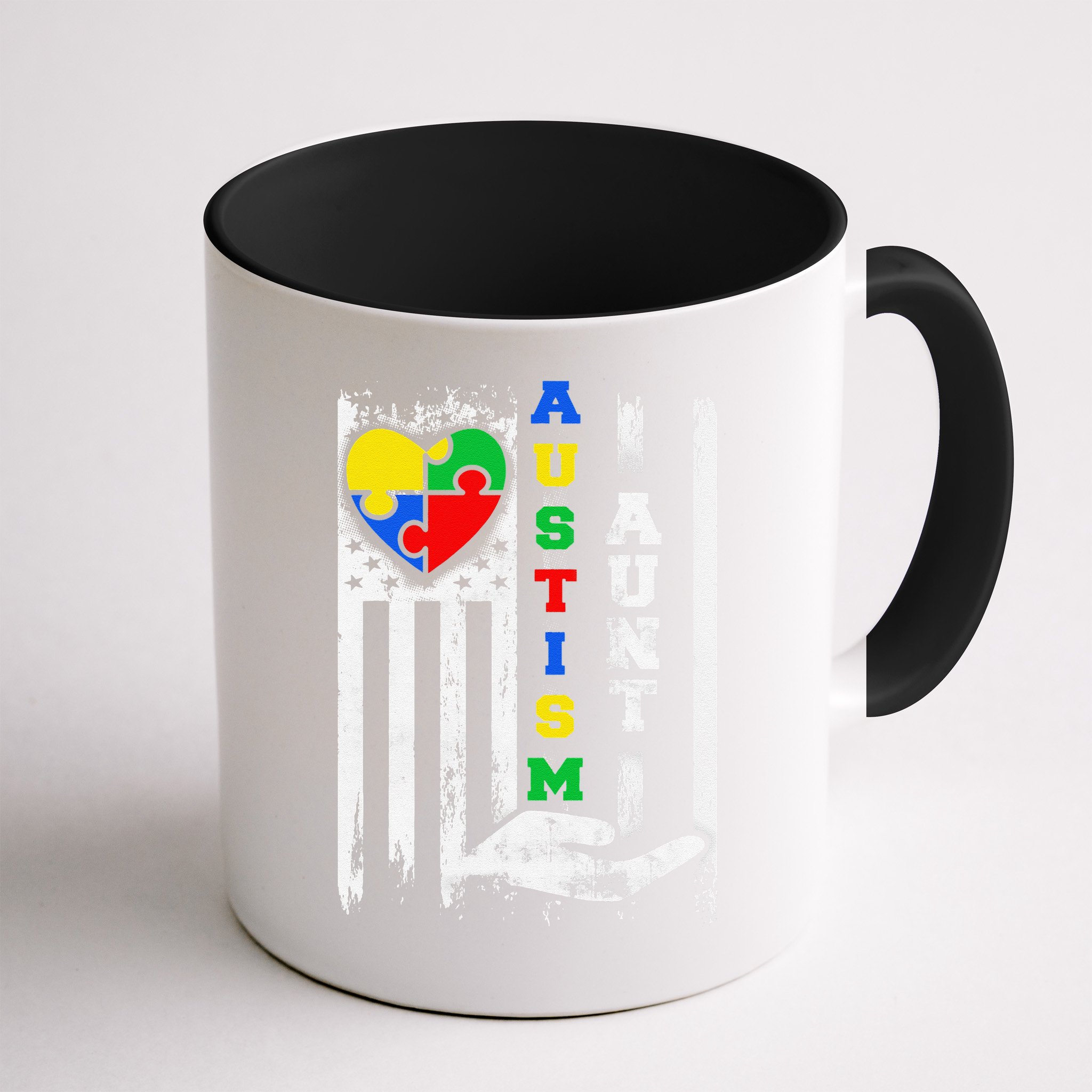 Autism Aunt US Flag Mug