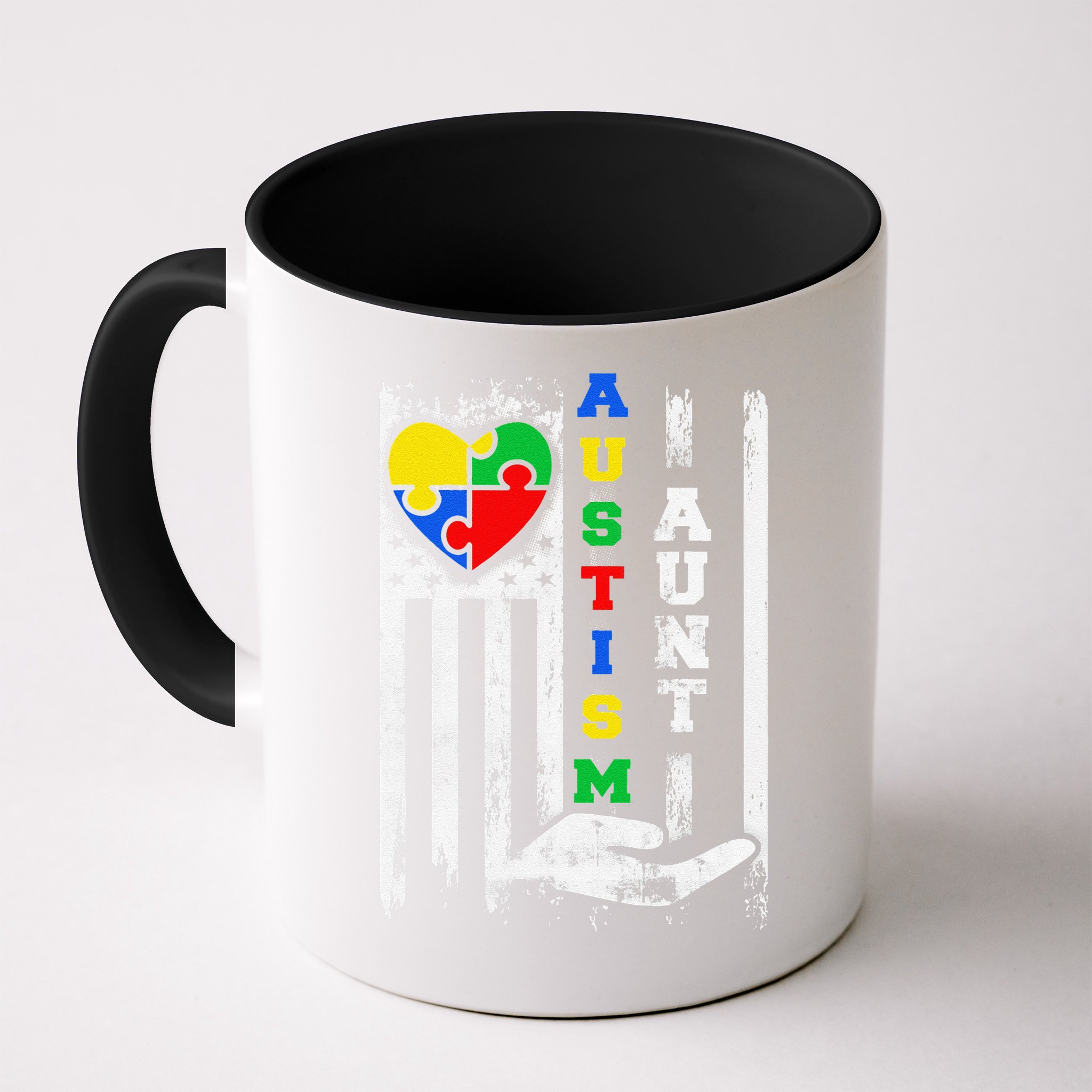 Autism Aunt US Flag Mug