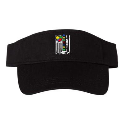 Autism Aunt US Flag Valucap Bio-Washed Visor