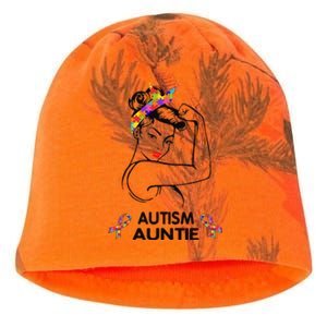 Autism Auntie Unbreakable Autism Awareness Gifts Women Kati - Camo Knit Beanie