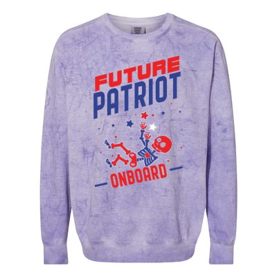 America American Usa Flag 4th Of July Reveal Pregnancy Cute Gift Colorblast Crewneck Sweatshirt