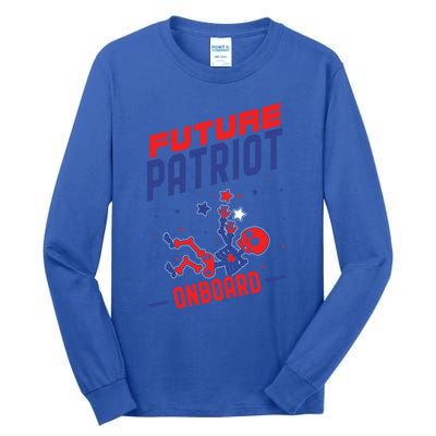 America American Usa Flag 4th Of July Reveal Pregnancy Cute Gift Tall Long Sleeve T-Shirt