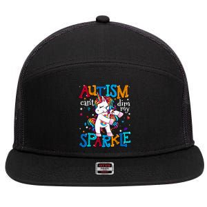 Autism Awareness Unicorn For Autism Mom 7 Panel Mesh Trucker Snapback Hat