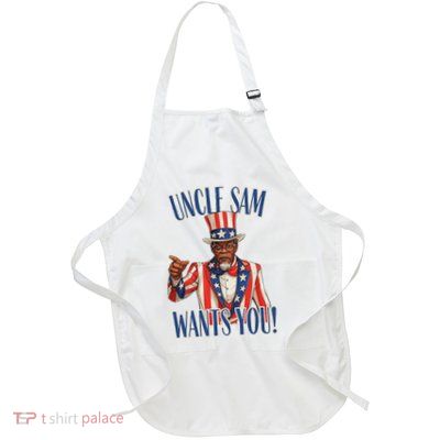 African American Uncle Sam Wants You Black Uncle Sam Full-Length Apron With Pockets