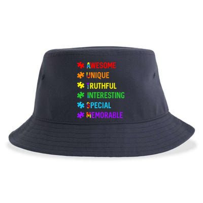 Autism Awesome Unique Special Autism Awareness Month Sustainable Bucket Hat