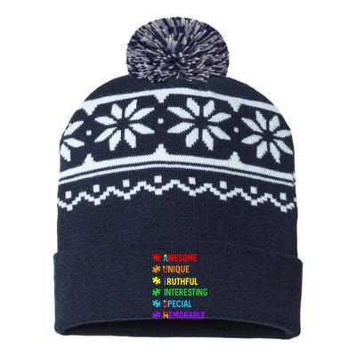 Autism Awesome Unique Special Autism Awareness Month USA-Made Snowflake Beanie