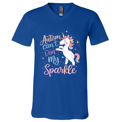 Autism Awareness Unicorn Gift Utism Mom Meaningful Gift V-Neck T-Shirt