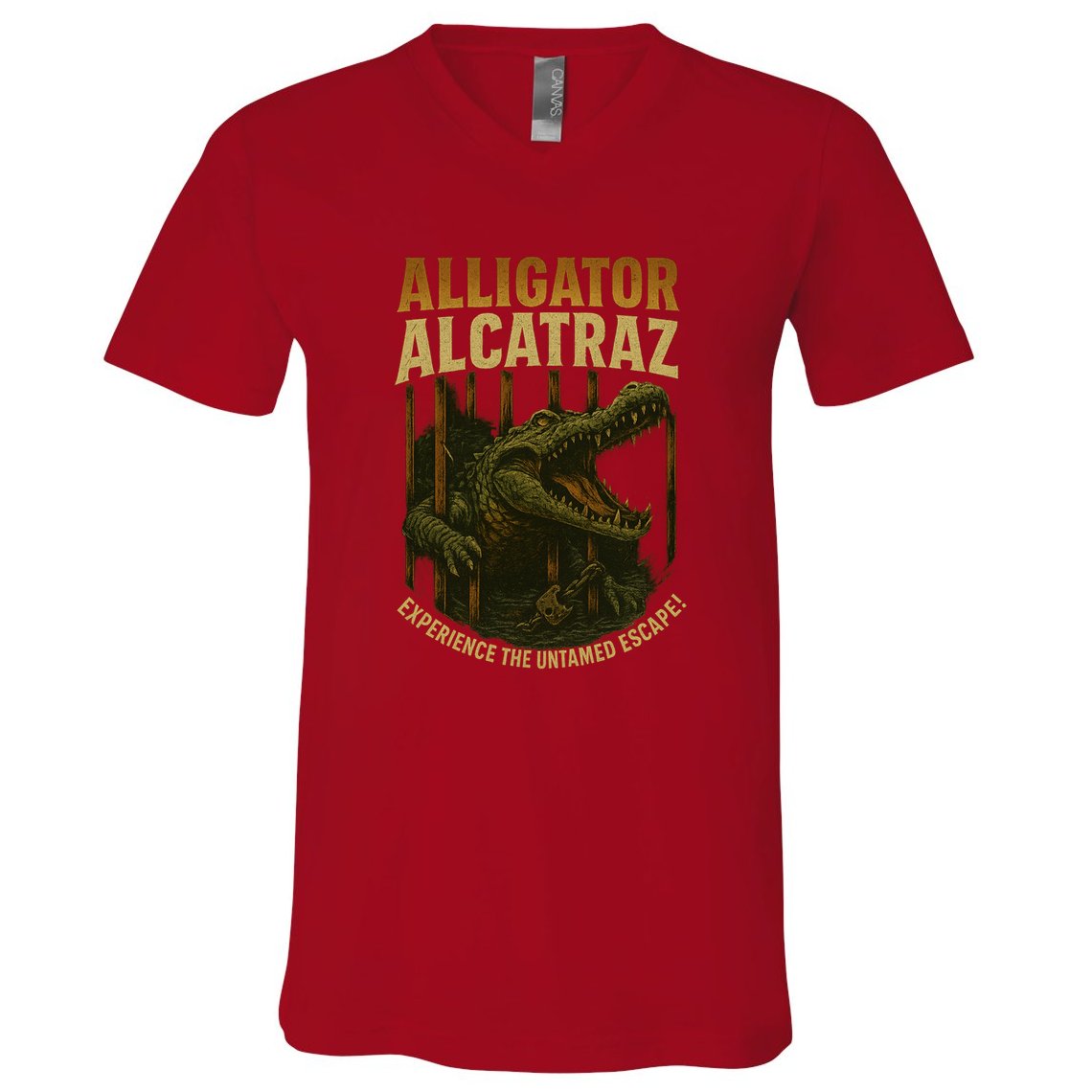 Alligator Alcatraz Untamed Escape V-Neck T-Shirt