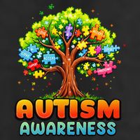Autism Accept Understand Love Autism Awareness Tree Teacher 7 Panel Mesh Trucker Snapback Hat