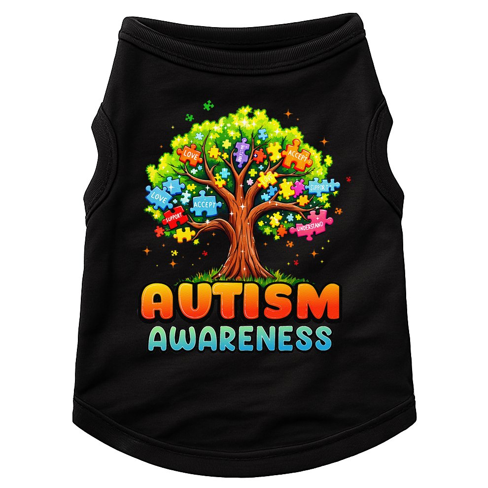 Autism Accept Understand Love Autism Awareness Tree Teacher Doggie Tank