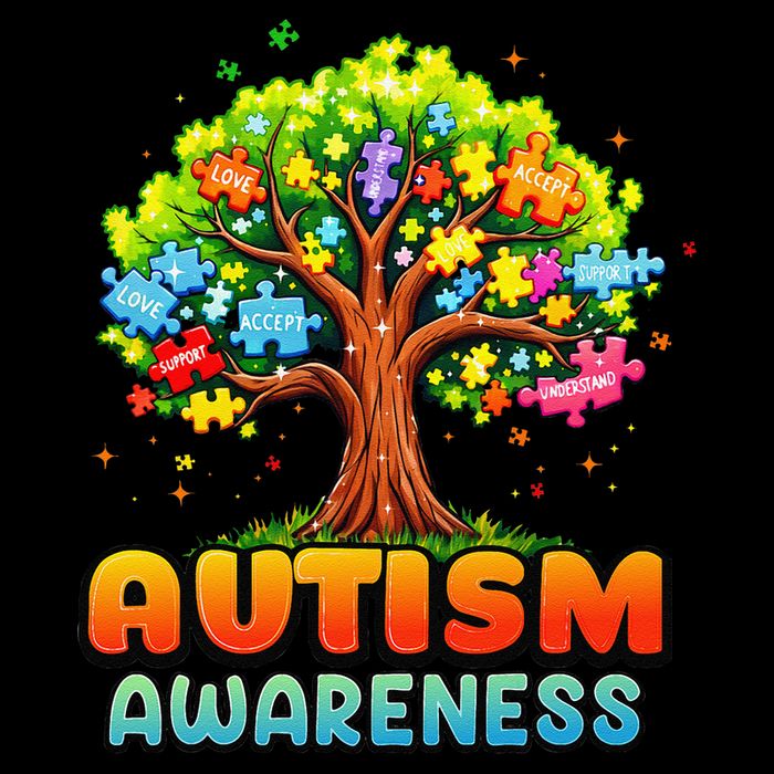 Autism Accept Understand Love Autism Awareness Tree Teacher V-Neck T-Shirt
