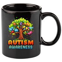 Autism Accept Understand Love Autism Awareness Tree Teacher 11oz C Handle Ceramic Mug