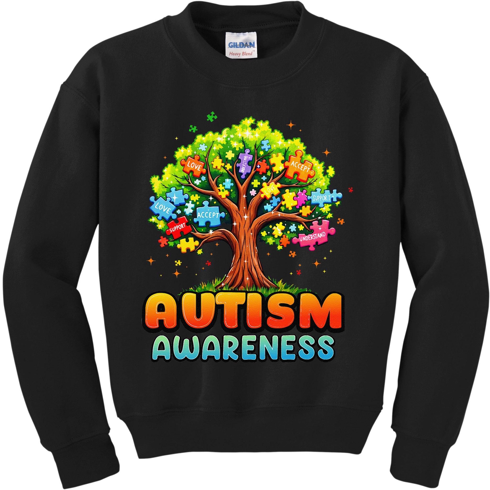 Autism Accept Understand Love Autism Awareness Tree Teacher Kids Sweatshirt