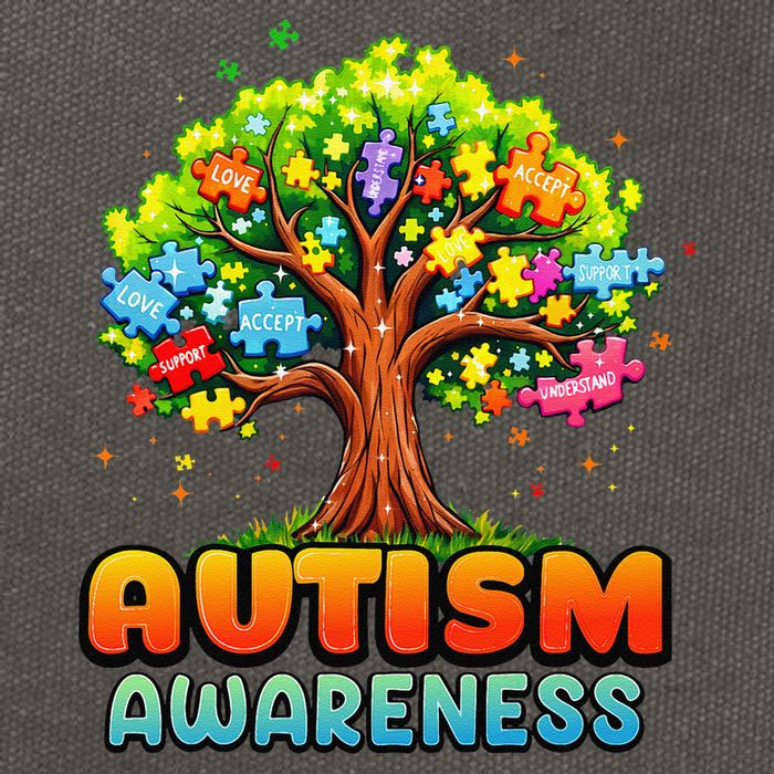 Autism Accept Understand Love Autism Awareness Tree Teacher Cotton Canvas Backpack