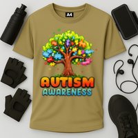 Autism Accept Understand Love Autism Awareness Tree Teacher Cooling Performance Crew T-Shirt