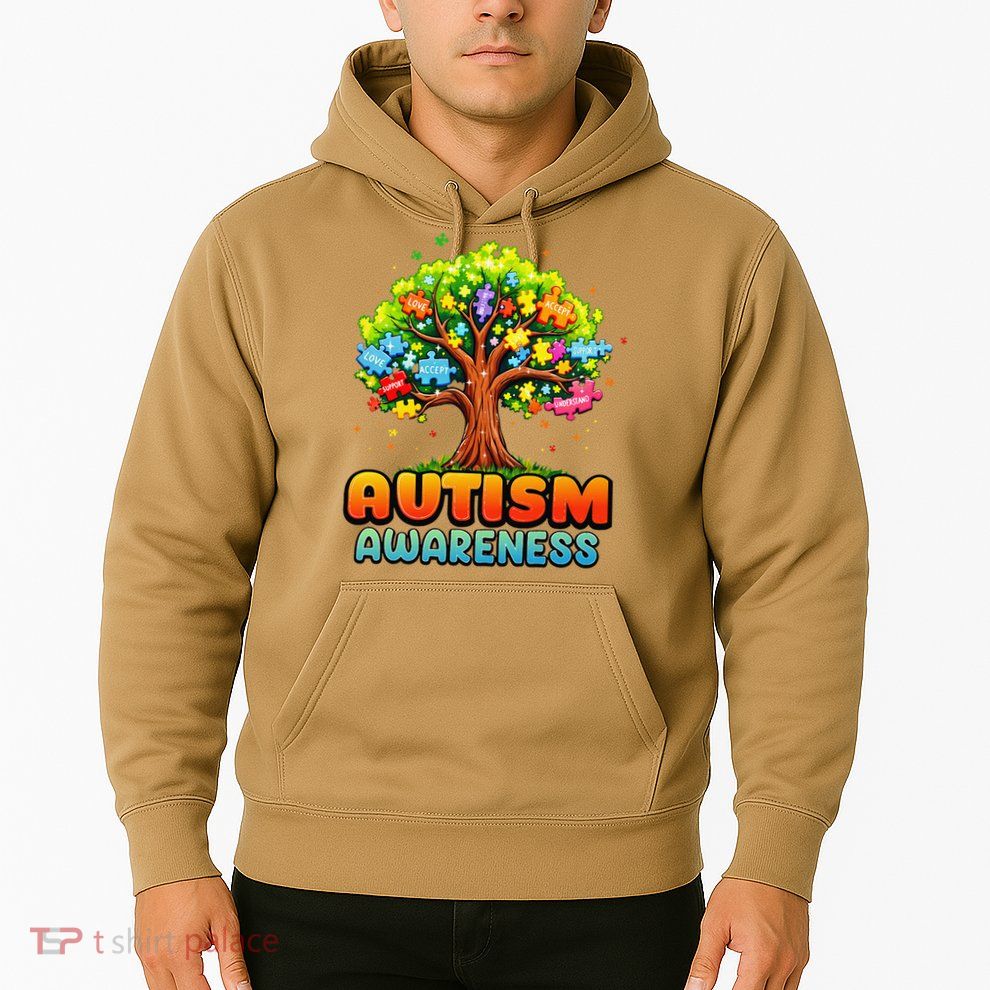 Autism Accept Understand Love Autism Awareness Tree Teacher Hoodie