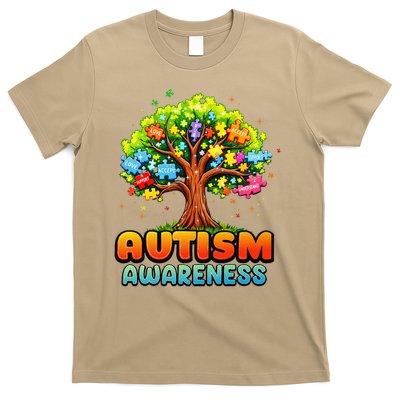 Autism Accept Understand Love Autism Awareness Tree Teacher T-Shirt