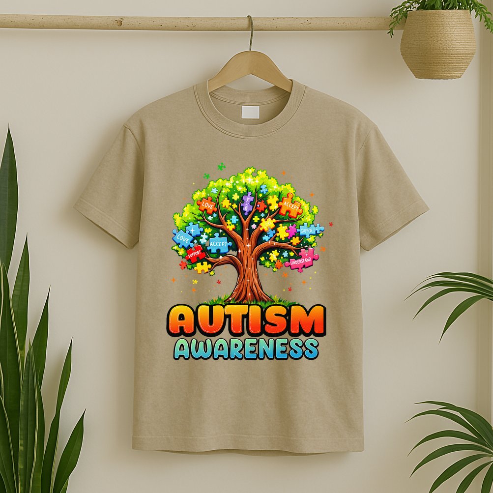 Autism Accept Understand Love Autism Awareness Tree Teacher T-Shirt