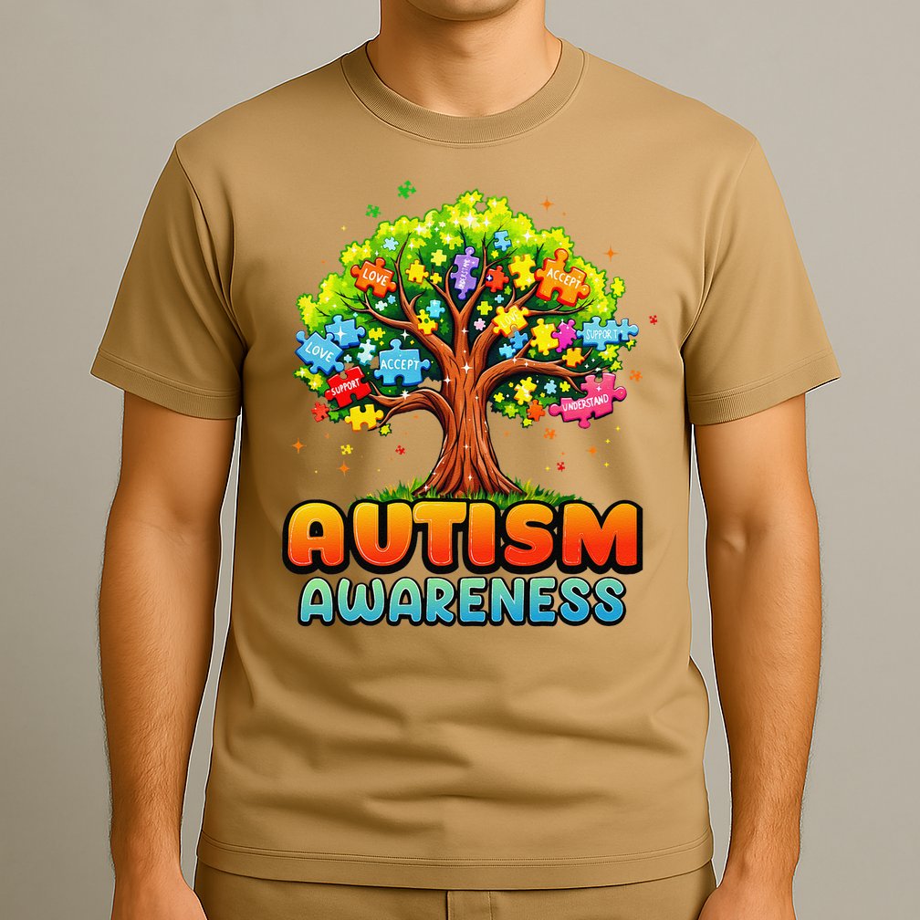 Autism Accept Understand Love Autism Awareness Tree Teacher T-Shirt