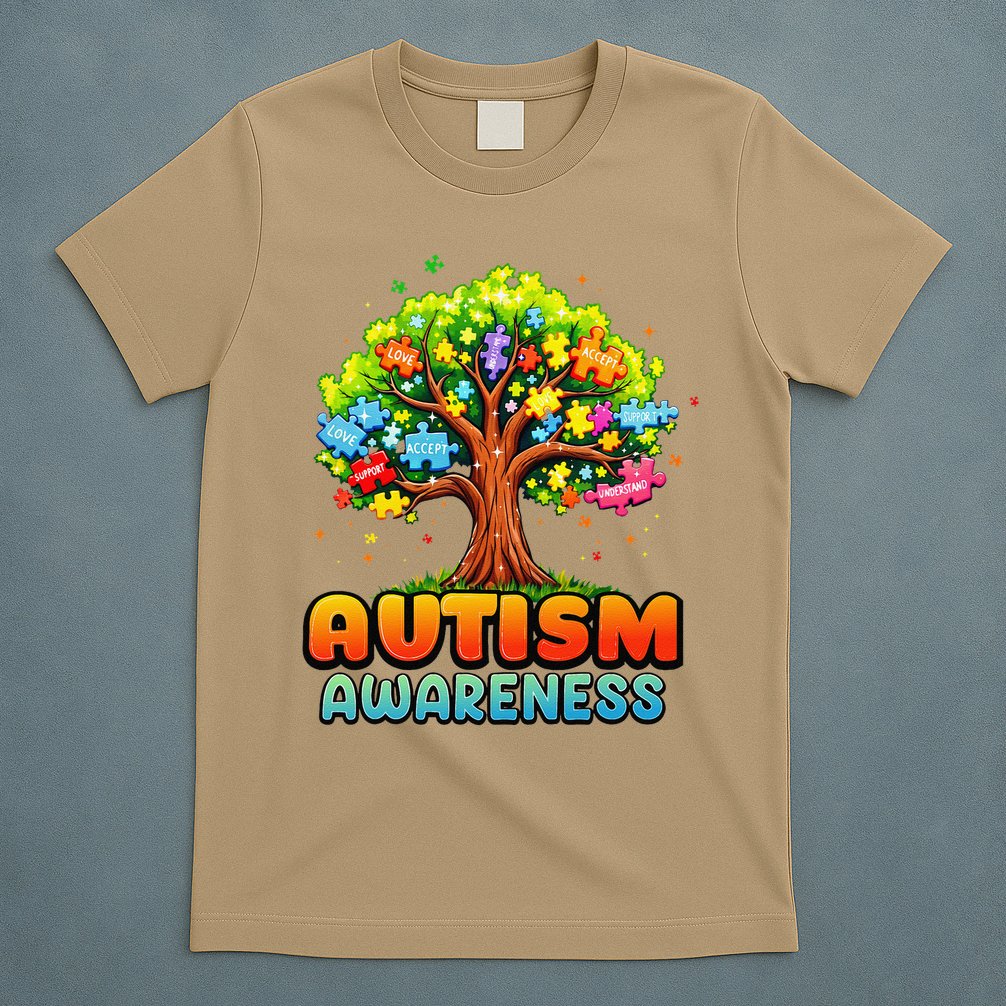 Autism Accept Understand Love Autism Awareness Tree Teacher T-Shirt