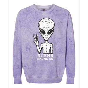 Aliens Among Us Space Astronaut Extraterrestrial Colorblast Crewneck Sweatshirt