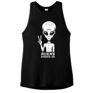 Aliens Among Us Space Astronaut Extraterrestrial Ladies PosiCharge Tri-Blend Wicking Tank