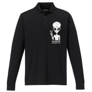 Aliens Among Us Space Astronaut Extraterrestrial Performance Long Sleeve Polo