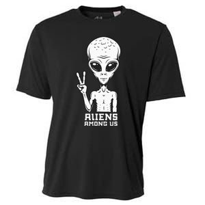 Aliens Among Us Space Astronaut Extraterrestrial Cooling Performance Crew T-Shirt