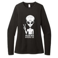 Aliens Among Us Space Astronaut Extraterrestrial Womens CVC Long Sleeve Shirt