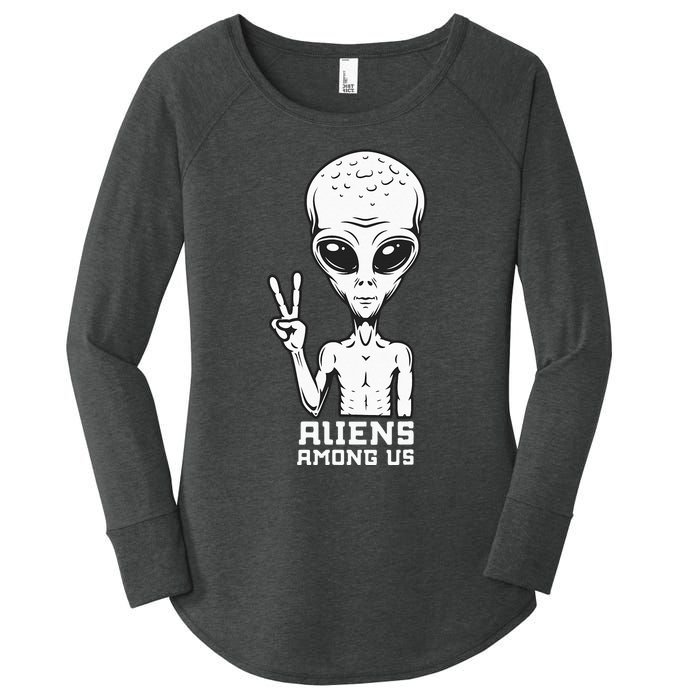 Aliens Among Us Space Astronaut Extraterrestrial Women's Perfect Tri Tunic Long Sleeve Shirt