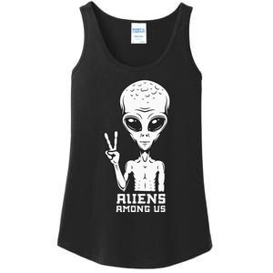 Aliens Among Us Space Astronaut Extraterrestrial Ladies Essential Tank