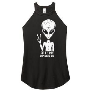 Aliens Among Us Space Astronaut Extraterrestrial Women's Perfect Tri Rocker Tank