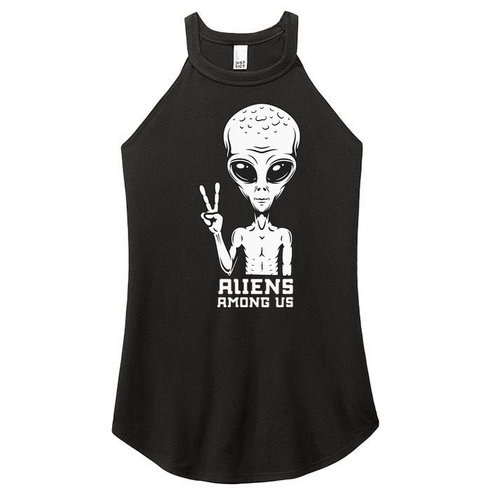 Aliens Among Us Space Astronaut Extraterrestrial Women's Perfect Tri Rocker Tank