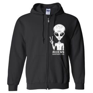 Aliens Among Us Space Astronaut Extraterrestrial Full Zip Hoodie