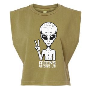 Aliens Among Us Space Astronaut Extraterrestrial Garment-Dyed Women's Muscle Tee