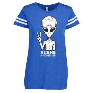 Aliens Among Us Space Astronaut Extraterrestrial Enza Ladies Jersey Football T-Shirt