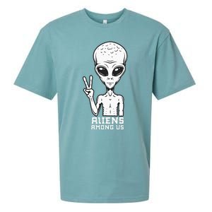 Aliens Among Us Space Astronaut Extraterrestrial Sueded Cloud Jersey T-Shirt