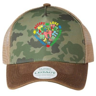 Autism Accept Understand Love Support Autism Awareness Legacy Tie Dye Trucker Hat